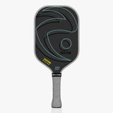 Pickleball paddle with gray and black design on a white background